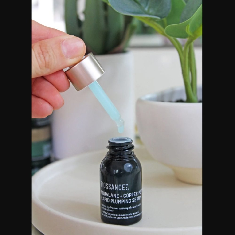 NIB x2 Biossance Squalane + Hyaluronic Acid Copper Peptide Rapid Plumping Serum - Picture 3 of 14